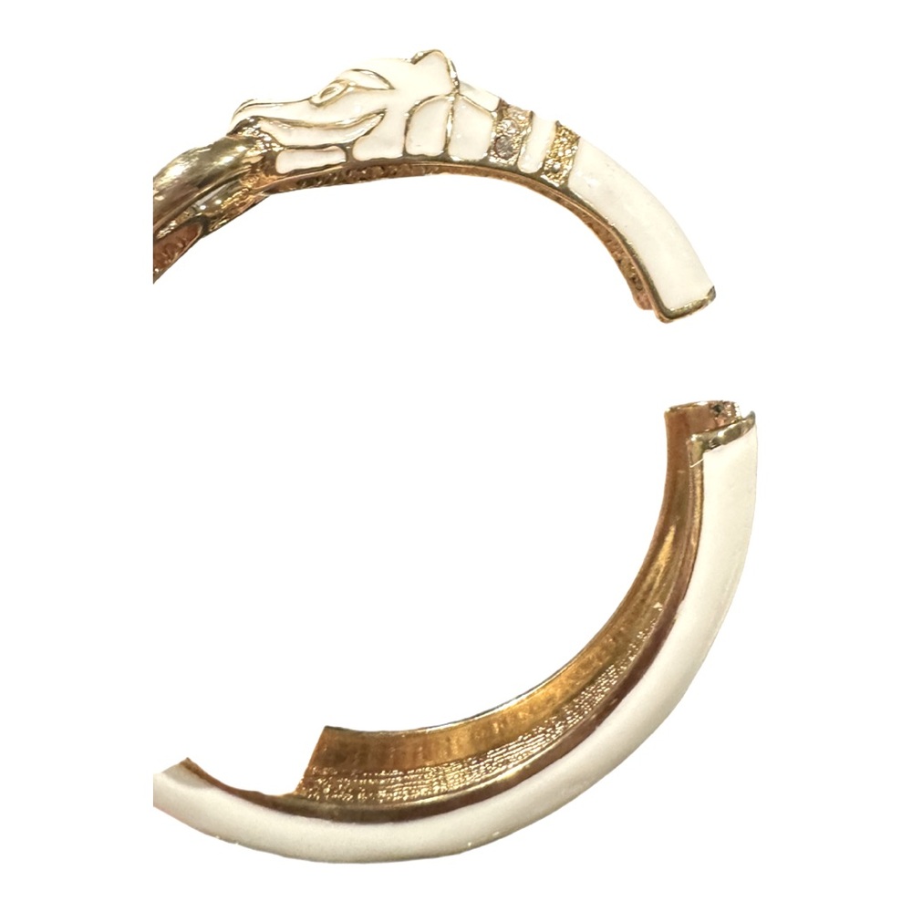 White Enamel Jaguar Clamper Bracelet - Picture 7 of 15
